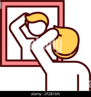 Early hair loss RGB color icon Stock Vector