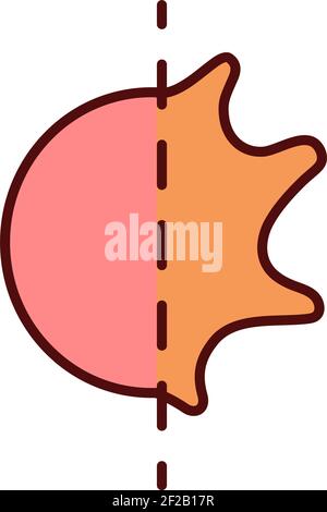 Asymmetrical skin growths RGB color icon Stock Vector