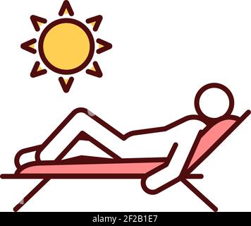 Summer holiday destination RGB color icon Stock Vector