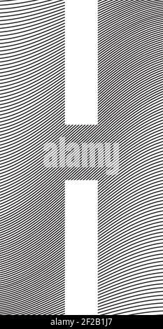 Decorative capital letter H with stripes. Can be used for logos, drop caps and any other graphic designs layouts Stock Vector