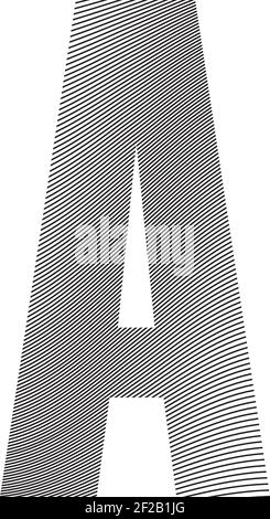 Decorative capital letter A with stripes. Can be used for logos, drop caps and any other graphic designs layouts Stock Vector