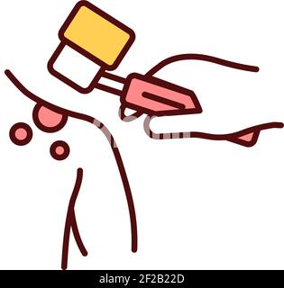 Regular mole checks RGB color icon Stock Vector