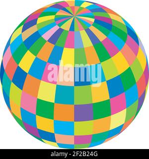 globe with colorful rectangular faces Stock Vector