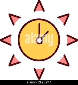 Sun safety RGB color icon Stock Vector