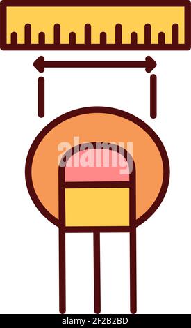 Measuring cutaneous lesions RGB color icon Stock Vector
