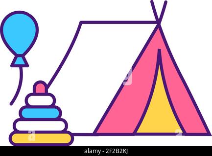 Cubby house RGB color icon Stock Vector