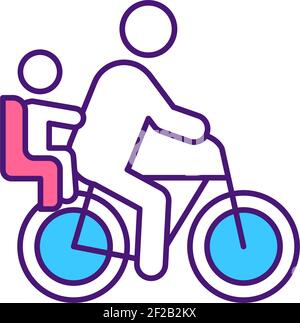 Safe family ride RGB color icon Stock Vector