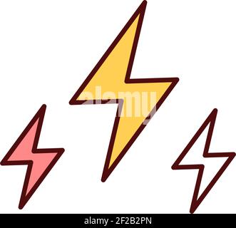 Electricity RGB color icon Stock Vector