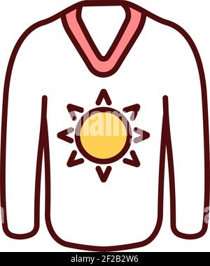 Sun protection coverage RGB color icon Stock Vector