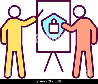 Bank clients education RGB color icon Stock Vector