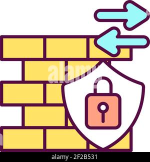 Firewalls RGB color icon Stock Vector