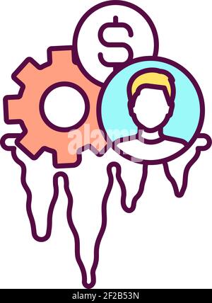 Education of bank customer RGB color icon Stock Vector