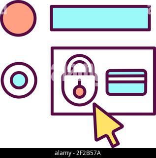 Protected account RGB color icon Stock Vector