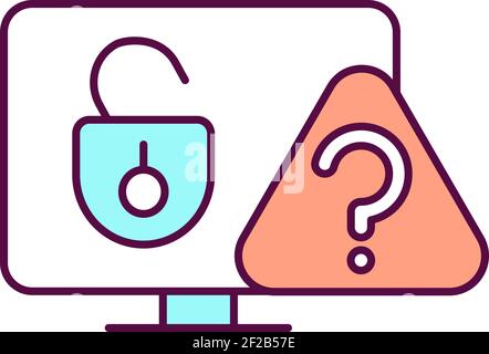 Suspicious account opening RGB color icon Stock Vector