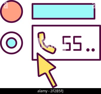 Verification of phone number RGB color icon Stock Vector