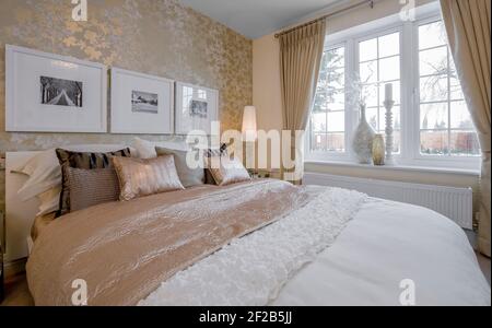 Bedroom in a new house. Stock Photo