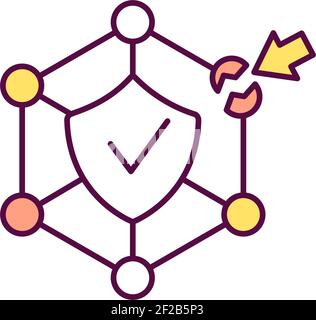 Unprotected data RGB color icon Stock Vector
