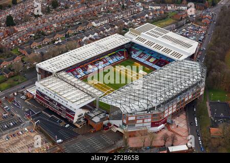 Aerial view of Villa Park, home to Aston Villa Football Club Stock Photo