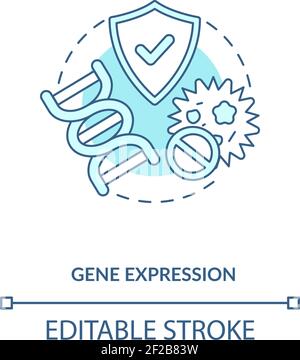 Gene expression blue concept icon Stock Vector