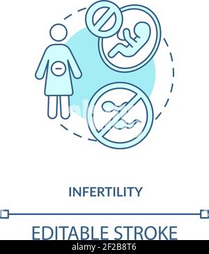 Infertility blue concept icon Stock Vector