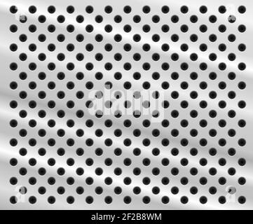 Background in form of aluminum sheet with holes Stock Vector