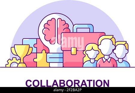 Collaboration creative UI concept icon Stock Vector
