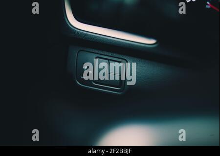 Details of a car interrior close up, toned image Stock Photo