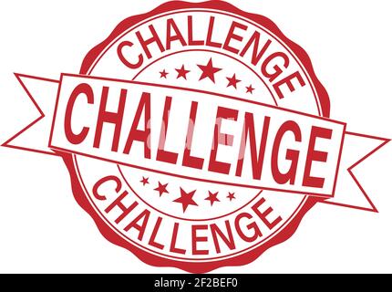 Challenge red grungy stamp isolated on white background Stock Vector