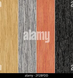 Wood texture on planks. Vertical seamless patterns. material, seamless, Wooden panel, background and parquet, vector illustration Stock Vector