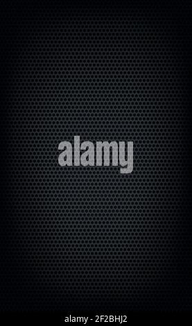 Material perforated metal dark background texture - Vector illustration Stock Vector