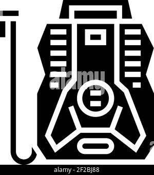 Portable air compressor glyph icon vector. Construction equipment ...