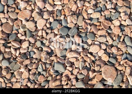 Granite Pebbles, Jersey, Channel Islands, background, natural pattern Stock Photo