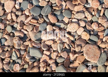 Granite Pebbles, Jersey, Channel Islands, background, natural pattern Stock Photo
