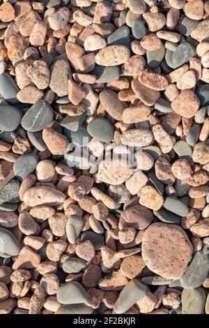 Granite Pebbles, Jersey, Channel Islands, background, natural pattern Stock Photo