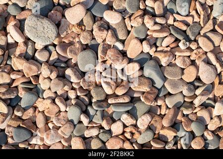 Granite Pebbles, Jersey, Channel Islands, background, natural pattern Stock Photo