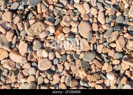 Granite Pebbles, Jersey, Channel Islands, background, natural pattern Stock Photo