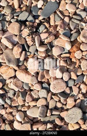 Granite Pebbles, Jersey, Channel Islands, background, natural pattern Stock Photo
