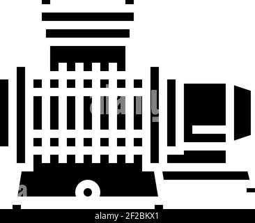 membrane compressor glyph icon vector illustration flat Stock Vector