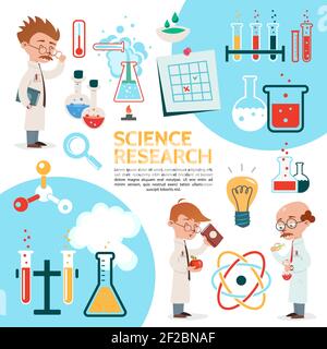 Flat Science Template Stock Vector