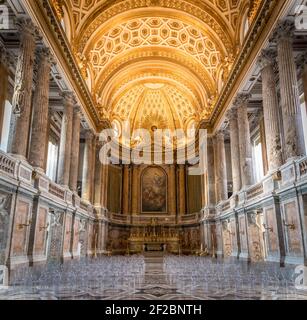 Cappella Palatina (Royal Palatine Chapel) in the Royal Palace of Caserta (Italian: Reggia di Caserta) a former royal residence in Caserta, southern It Stock Photo