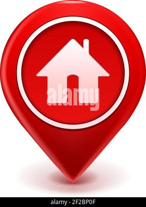Home Icon Pin Deal. Vector illustration isolated on white. EPS10 opacity Stock Vector