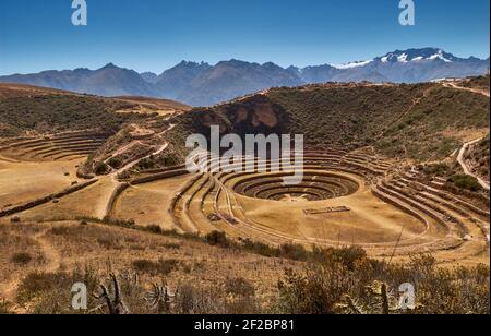 Agricultural Inca Terraces at Moray, probably a agricultural experiment ...