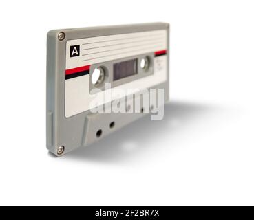 White Audio cassette isolated on white background Stock Photo