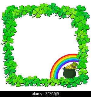 beautyful St.Patrick's Day Background with rainbow . Vector illustration  Stock Vector