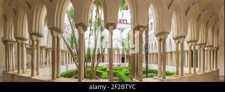 Cloister of Paradise, in the Arab-Norman style, Amalfi cathedral, Italy Stock Photo