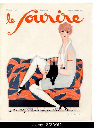 1910s France Le Sourire Magazine Cover Stock Photo