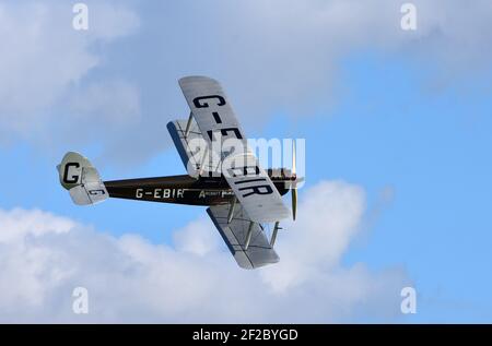 Vintage De Havilland DH51  "Miss Kenya" biplane  Aircraft in flight. Stock Photo