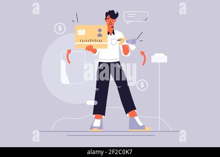 Card or cash choice Stock Vector