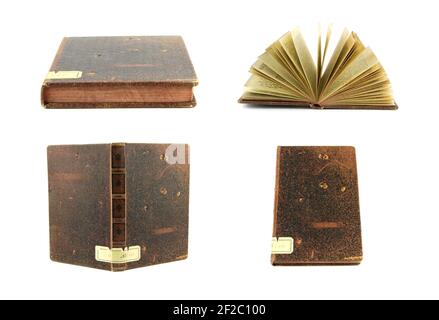 Old book isolated on a white background Stock Photo
