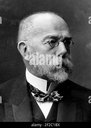 Robert Koch. Portrait of the German Nobel prizewinning microbiologist and physician, Heinrich Hermann Robert Koch (1843-1910), 1907 Stock Photo